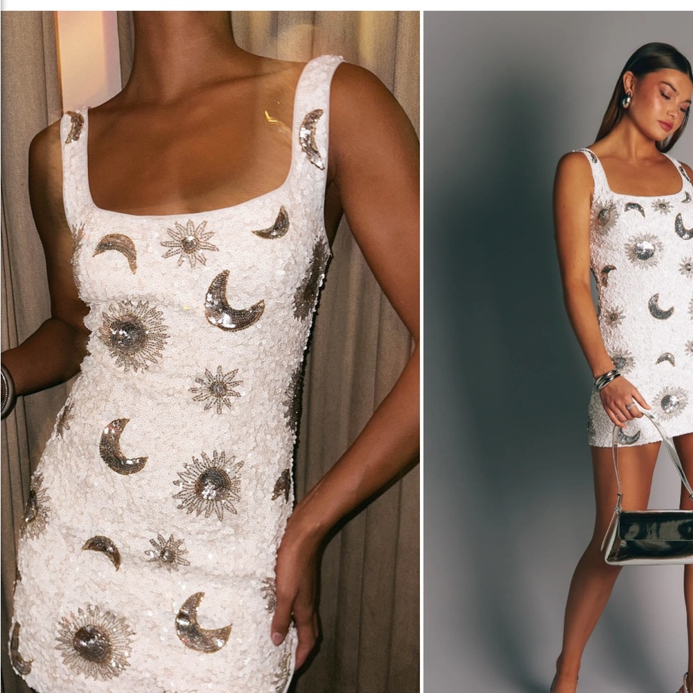 Showmeyourmumu Let’s Go celestial mini sequin dress